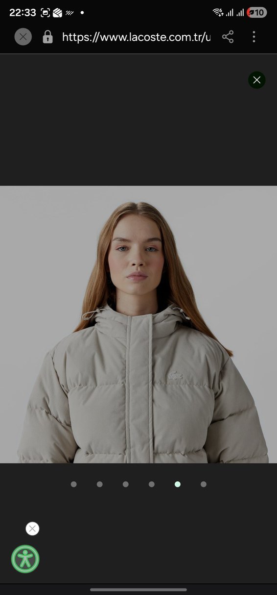 Lacoste Bej Rahat Kesim Puff Mont - Görsel 2