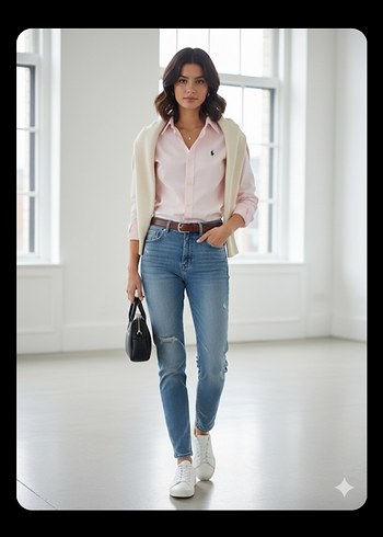 Polo Ralph Lauren Pembe Uzun Kollu Kadin Gomlek