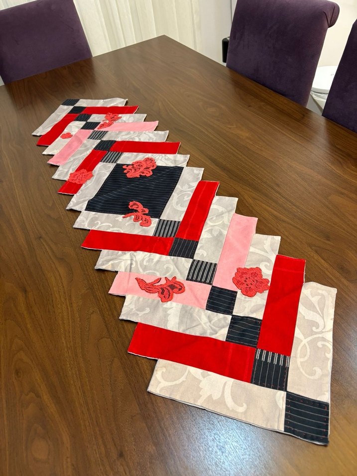 Kırkyama Çok Renkli Masa Üstü Ranır Örtü - Görsel 2