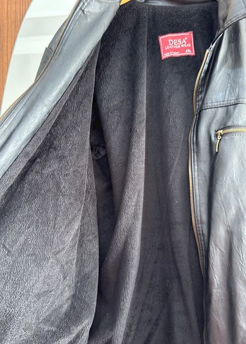 Erkek Siyah Deri Biker Ceket - Görsel 2