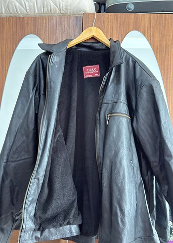 Erkek Siyah Deri Biker Ceket - Görsel 4