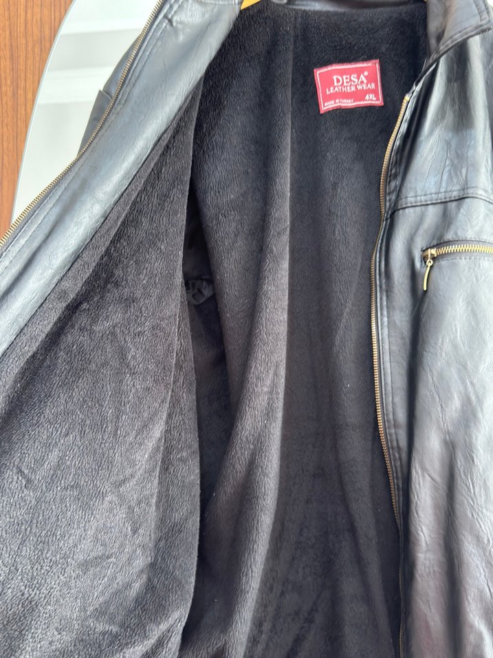 Erkek Siyah Deri Biker Ceket - Görsel 2