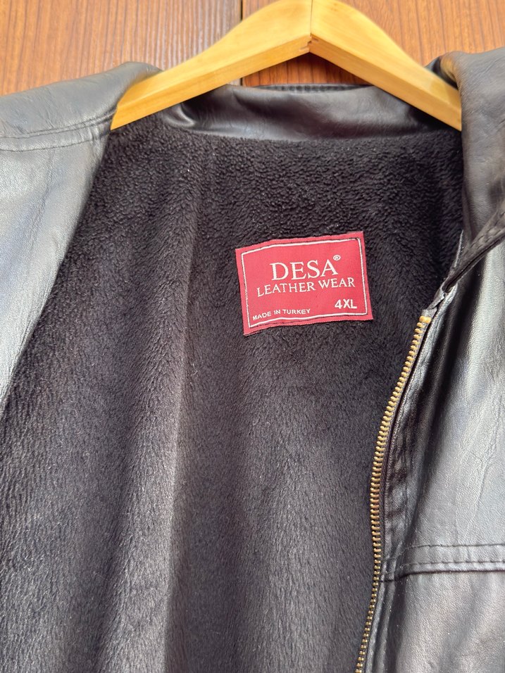 Erkek Siyah Deri Biker Ceket - Görsel 3