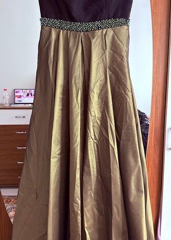 İnci İşlemeli Siyah Uzun Prenses Abiye Elbise - Görsel 4