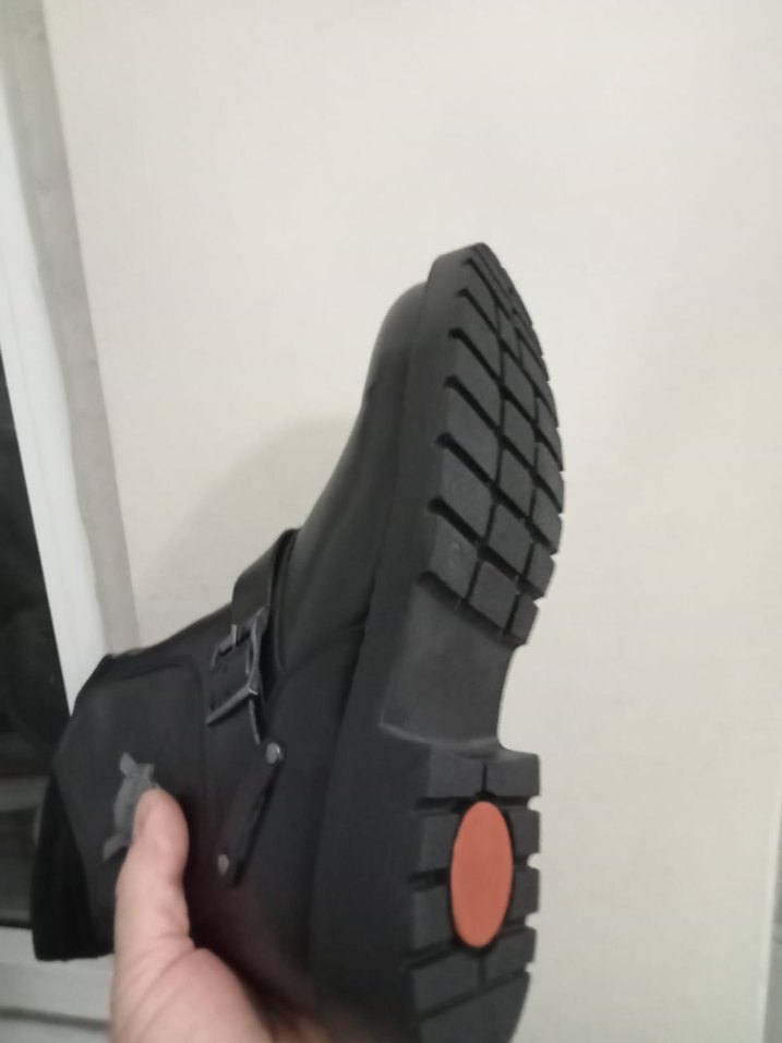 Siyah Deri Tokalı Biker Erkek Bot - Görsel 3