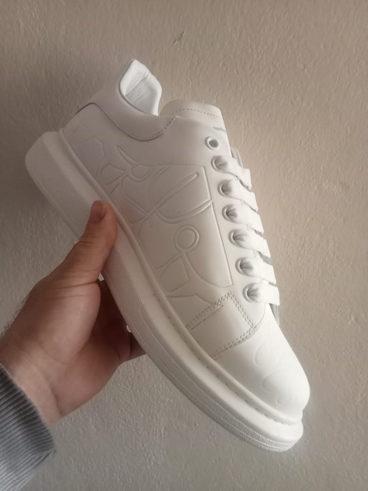 Siyah Beyaz Günlük Sneakers 44 45 mumara Deri %100 - Görsel 2