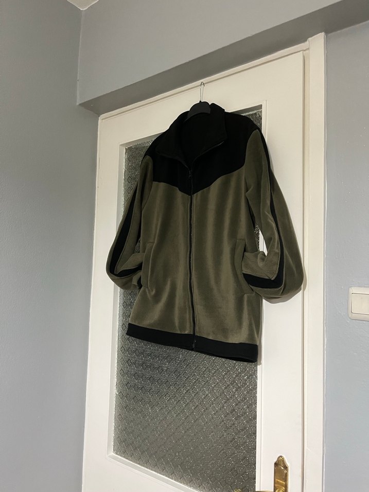 Fermuarlı Yüksek Yakalı Gri Erkek Polar - Görsel 2