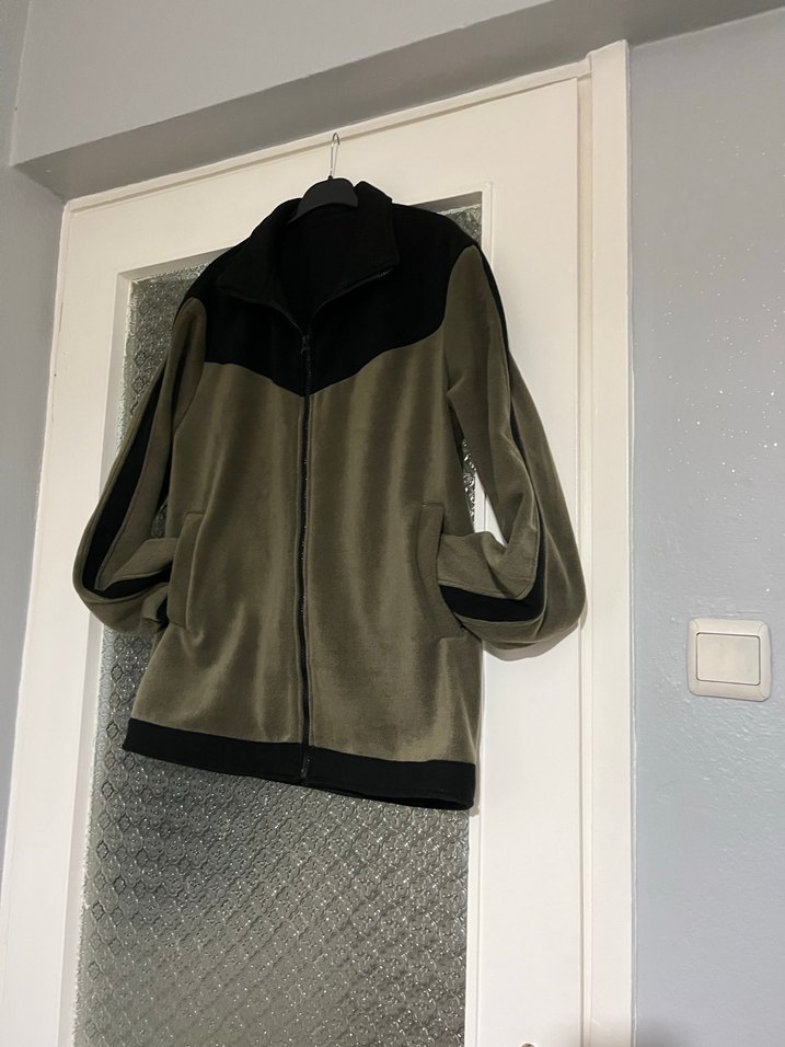 Fermuarlı Yüksek Yakalı Gri Erkek Polar - Görsel 5