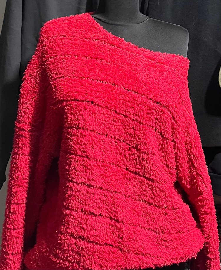 Kırmızı Kadın Triko Kazak - Görsel 2