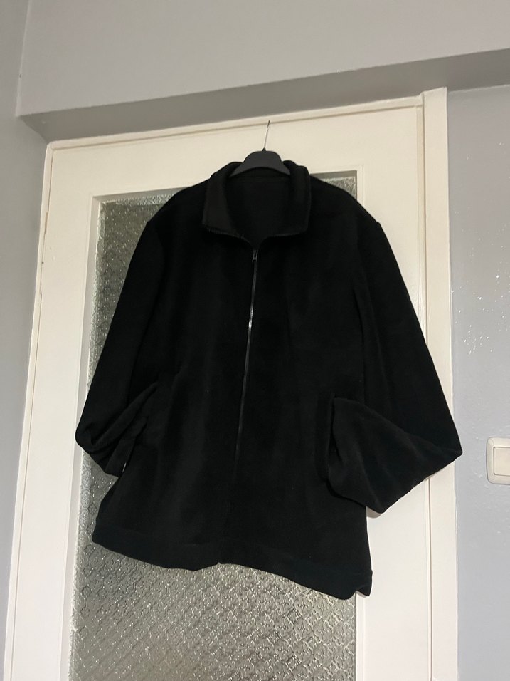 Siyah Fermuarlı Yüksek Yakalı Erkek Polar - Görsel 2