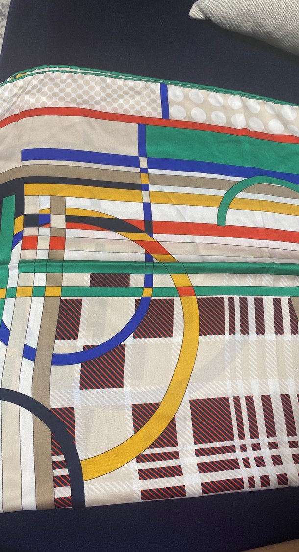 Kadın Çok Renkli Modern Desenli Fular - Görsel 2