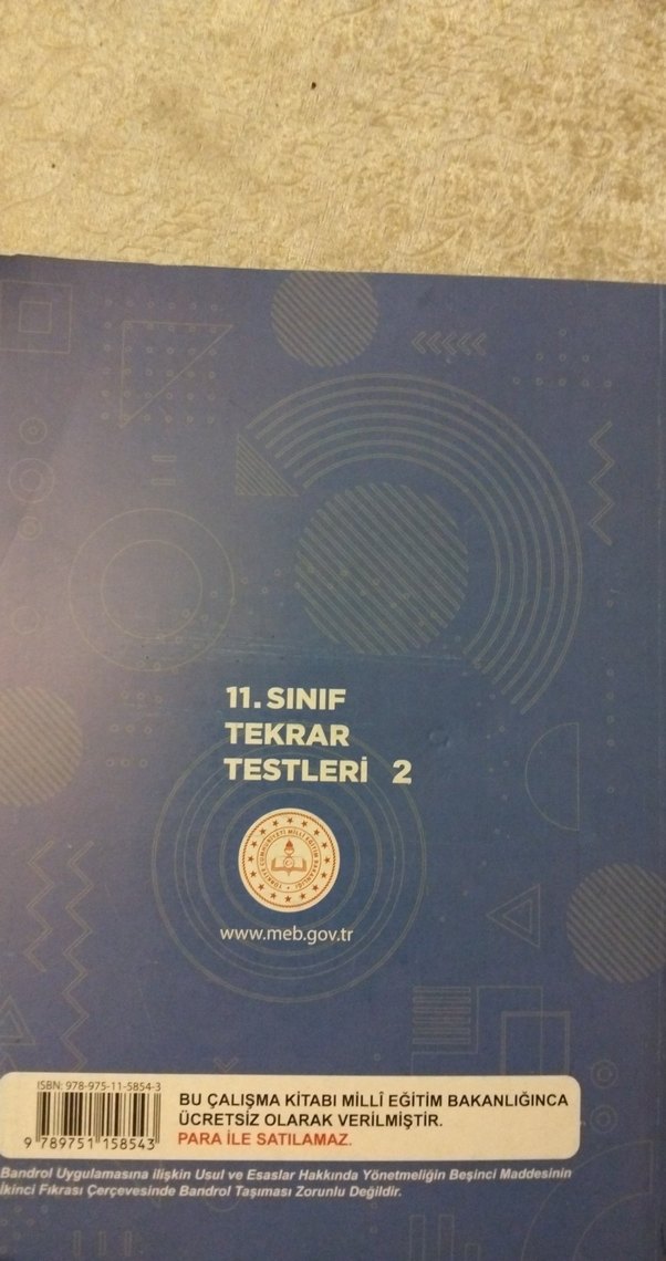 11. Sınıf Tekrar Testleri 2 Kitabı - Görsel 3
