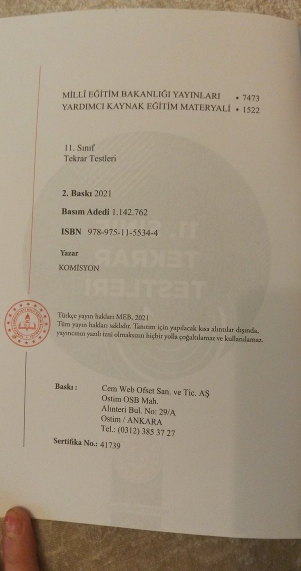 11. Sınıf Tekrar Testleri 1 - Görsel 2