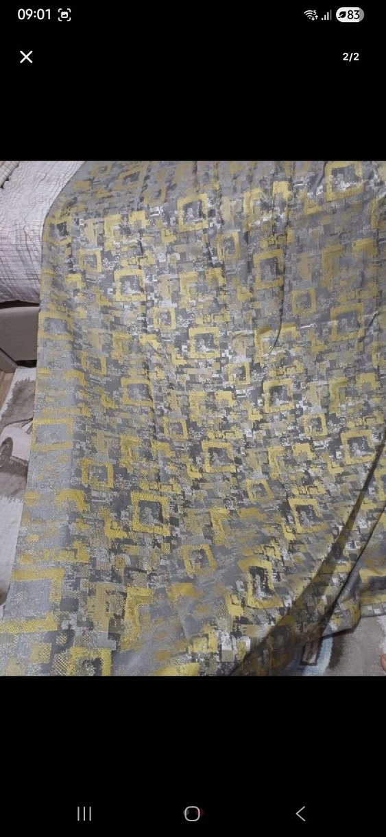 Gri Soyut Desenli Modern Fon Perde - Görsel 2