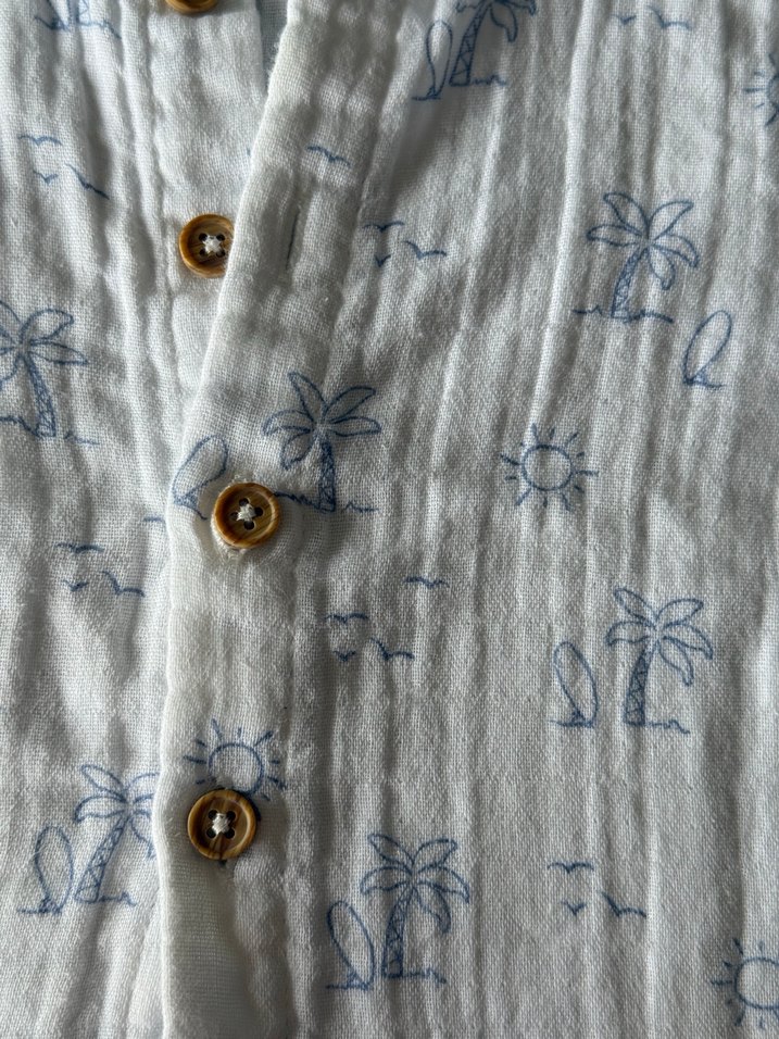 Erkek Çocuk Kısa Kollu Keten Gömlek - Görsel 2