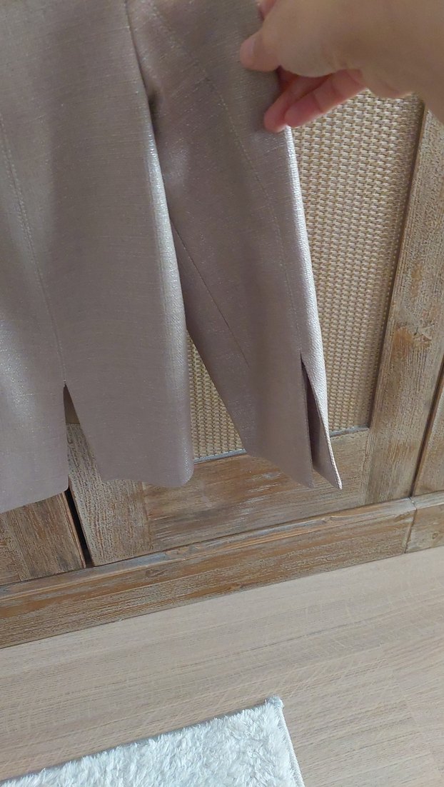 Bej Kadın simli Midi Ceket - Görsel 4