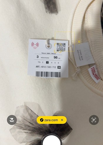 Kız Çocuk krem Sweatshirt Fiyonk Detaylı - Görsel 4