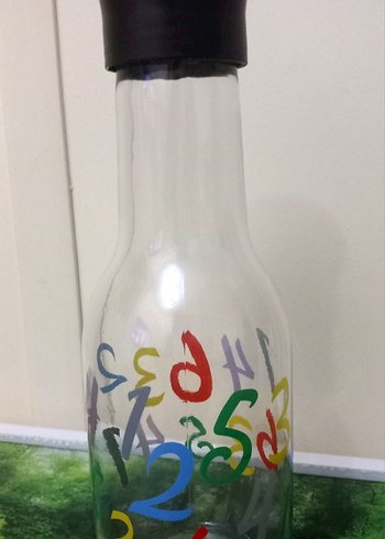 Renkli Sayı Desenli cam suluk - Görsel 3