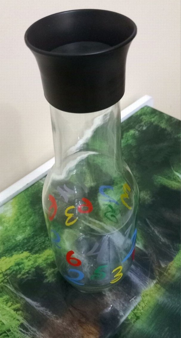 Renkli Sayı Desenli cam suluk - Görsel 4