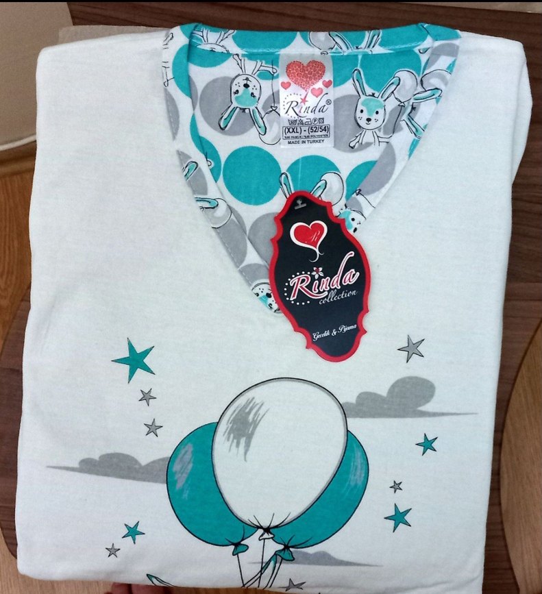 Renkli Baskılı Pamuklu Bayan Kapri Pijama - Görsel 5