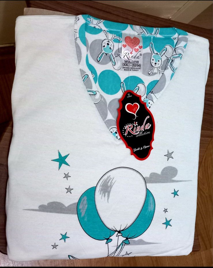 Renkli Baskılı Pamuklu Bayan Kapri Pijama - Görsel 4