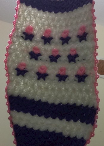 Mor ve Beyaz El Örgüsü Banyo Süngeri - Görsel 2