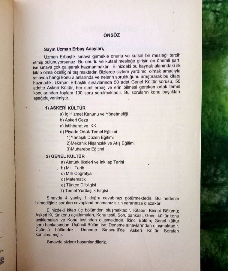 Uzman Erbaşlık Sınavlarına Hazırlık Kitabı - Görsel 4