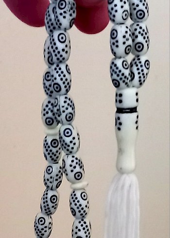 Beyaz Bohem Tarz Erkek Tesbih - Görsel 2