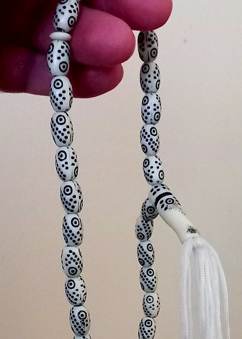 Beyaz Bohem Tarz Erkek Tesbih - Görsel 3