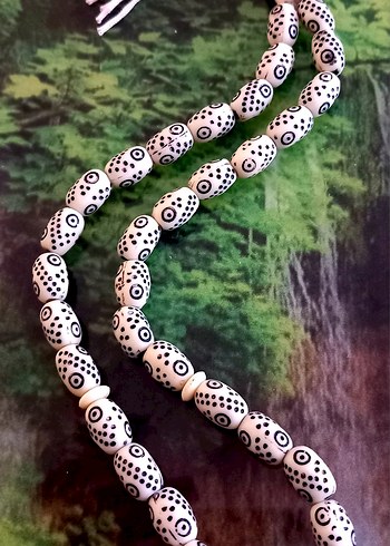 Beyaz Bohem Tarz Erkek Tesbih - Görsel 4