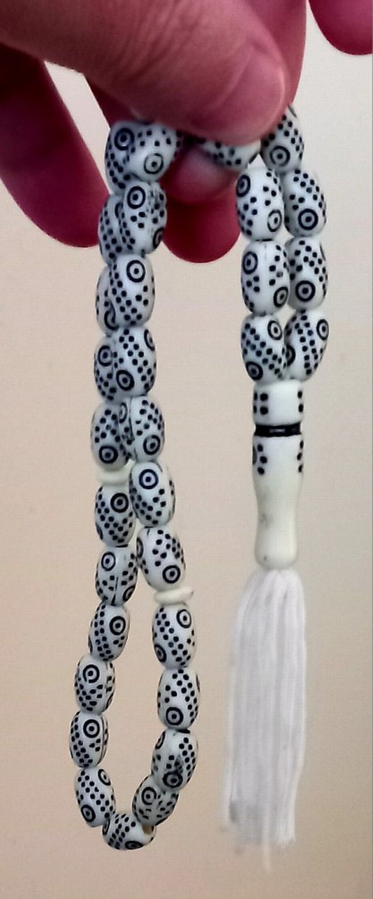 Beyaz Bohem Tarz Erkek Tesbih - Görsel 2