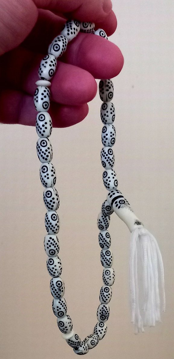 Beyaz Bohem Tarz Erkek Tesbih - Görsel 3