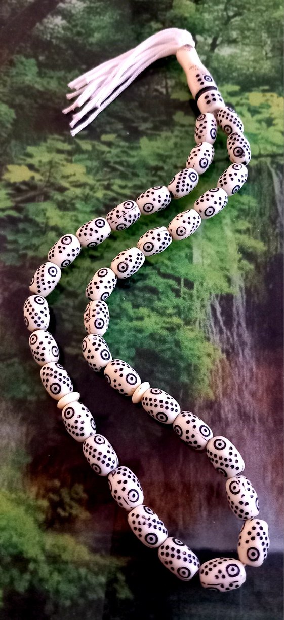 Beyaz Bohem Tarz Erkek Tesbih - Görsel 4