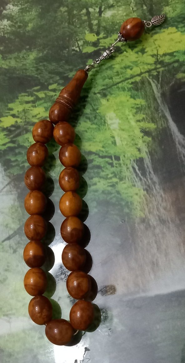 Bej Parlak Erkek Tesbih - Görsel 2