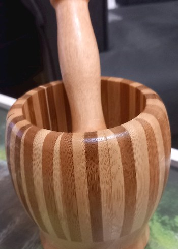 Parlak Bej Ahşap Havan - Görsel 6