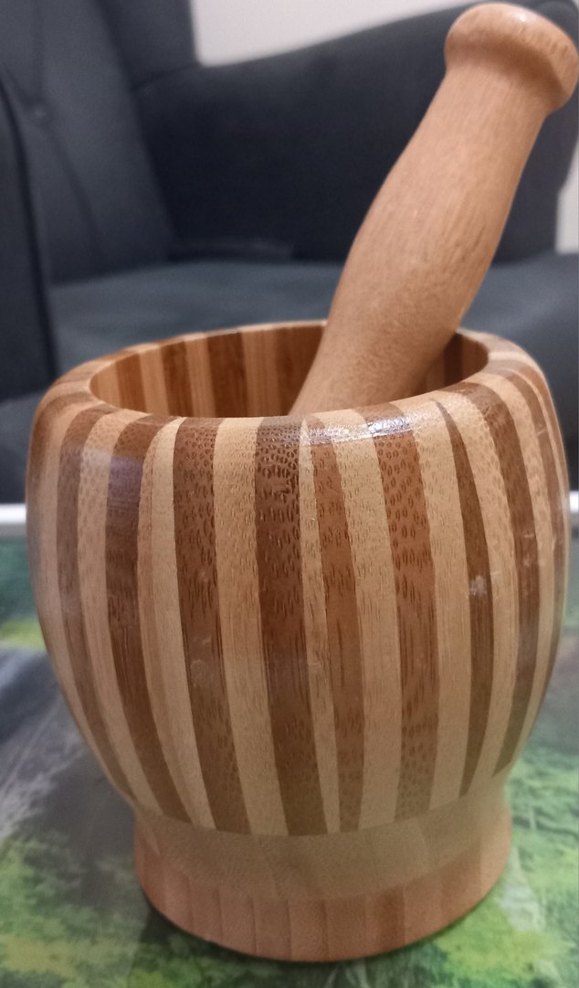 Parlak Bej Ahşap Havan - Görsel 2