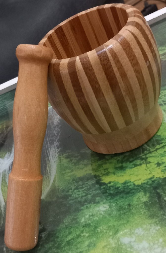 Parlak Bej Ahşap Havan - Görsel 3