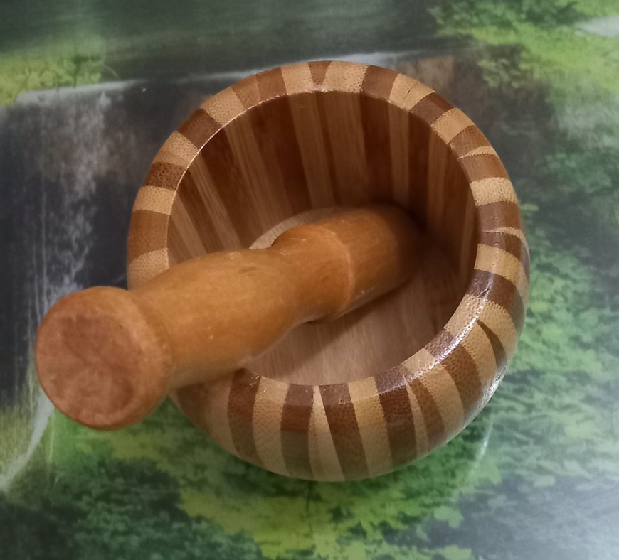 Parlak Bej Ahşap Havan - Görsel 5