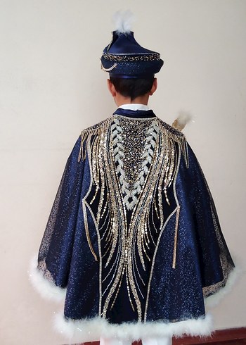 Lacivert Nakışlı Püsküllü Çocuk Sünnet Kıyafeti - Görsel 2