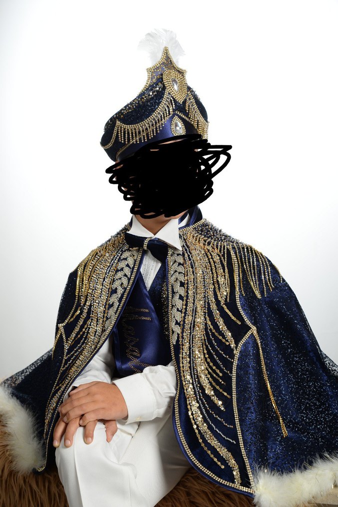 Lacivert Nakışlı Püsküllü Çocuk Sünnet Kıyafeti - Görsel 3