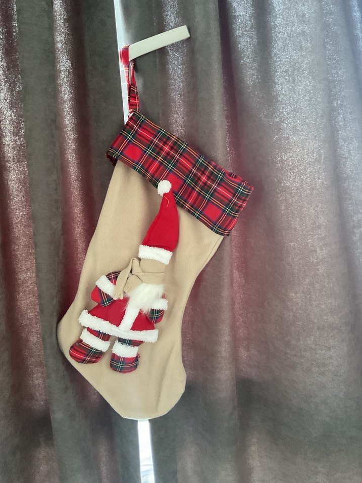 Kırmızı Ekose Desenli Yılbaşı Çorabı - Görsel 2
