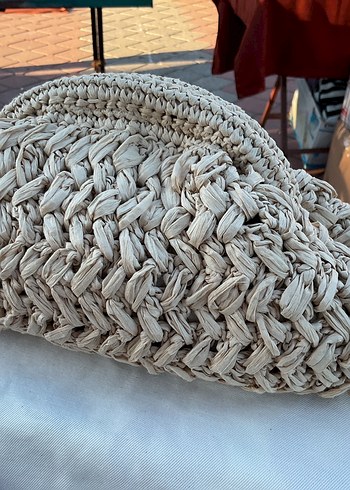 Bej Örgü Kadın Portföy Çanta - Görsel 2