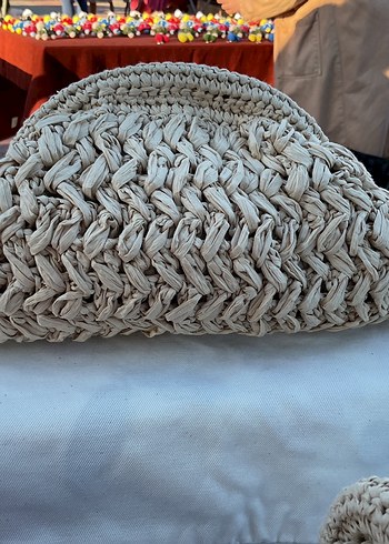 Bej Örgü Kadın Portföy Çanta - Görsel 3