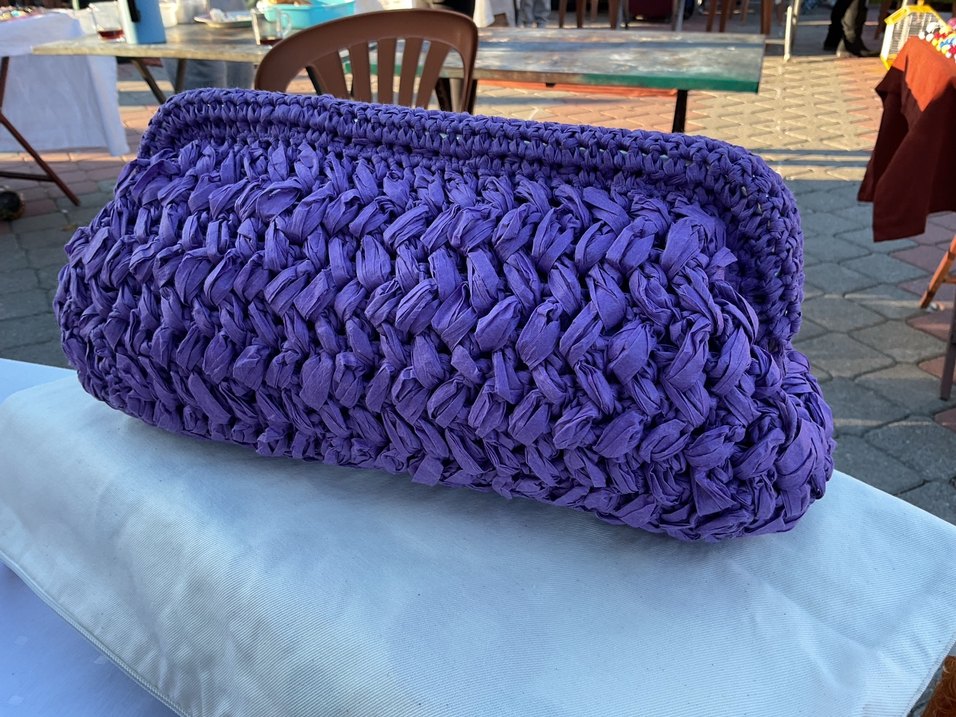 Mor Örgü Kadın Portföy Çanta - Görsel 2