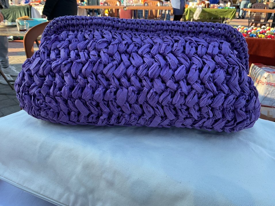 Mor Örgü Kadın Portföy Çanta - Görsel 3