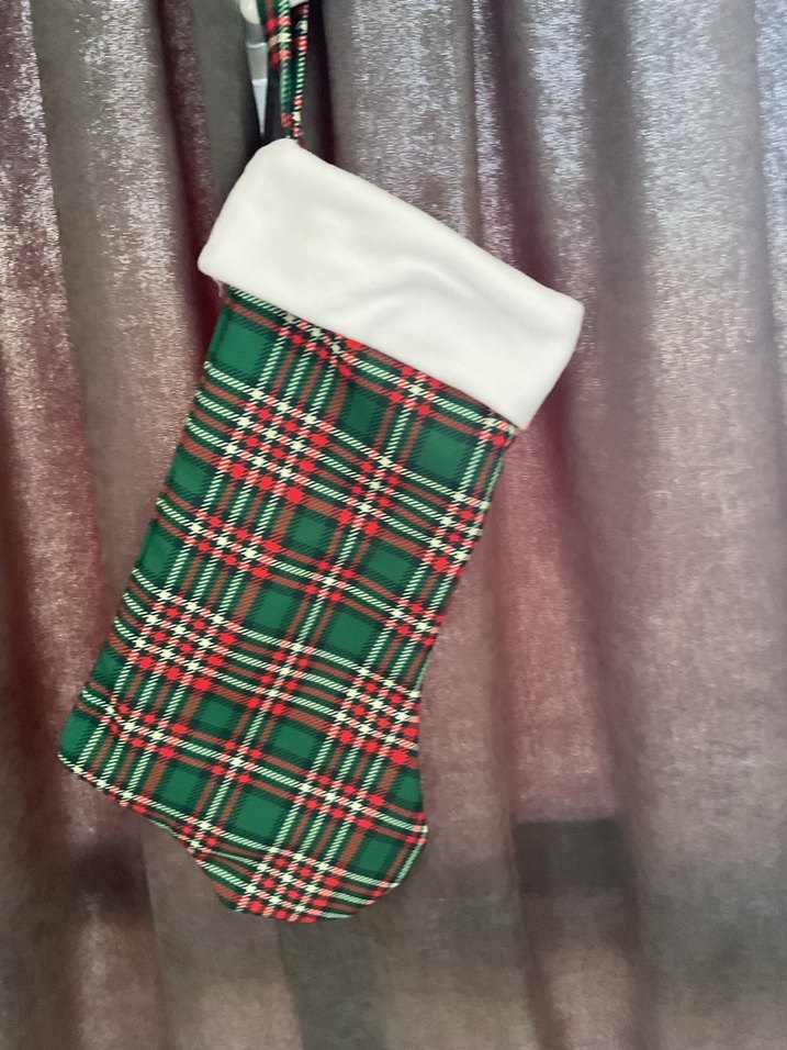 Renkli Ekose Desenli Yılbaşı Çorabı - Görsel 2