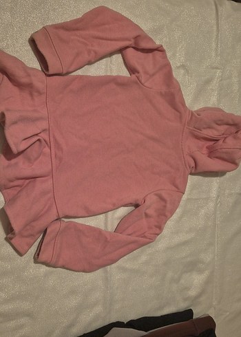 Kız Çocuk Pembe Kapüşonlu Fermuarlı Sweatshirt - Görsel 2