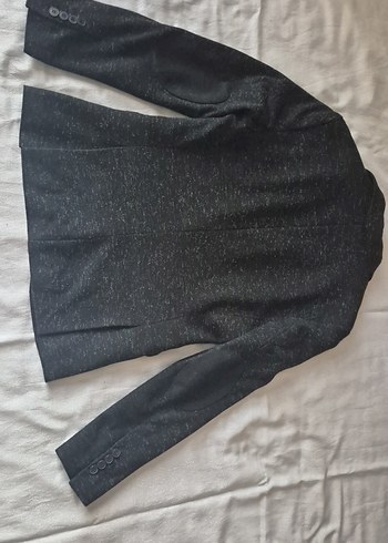 Düğmeli Gri Erkek Yün Ceket - Görsel 2