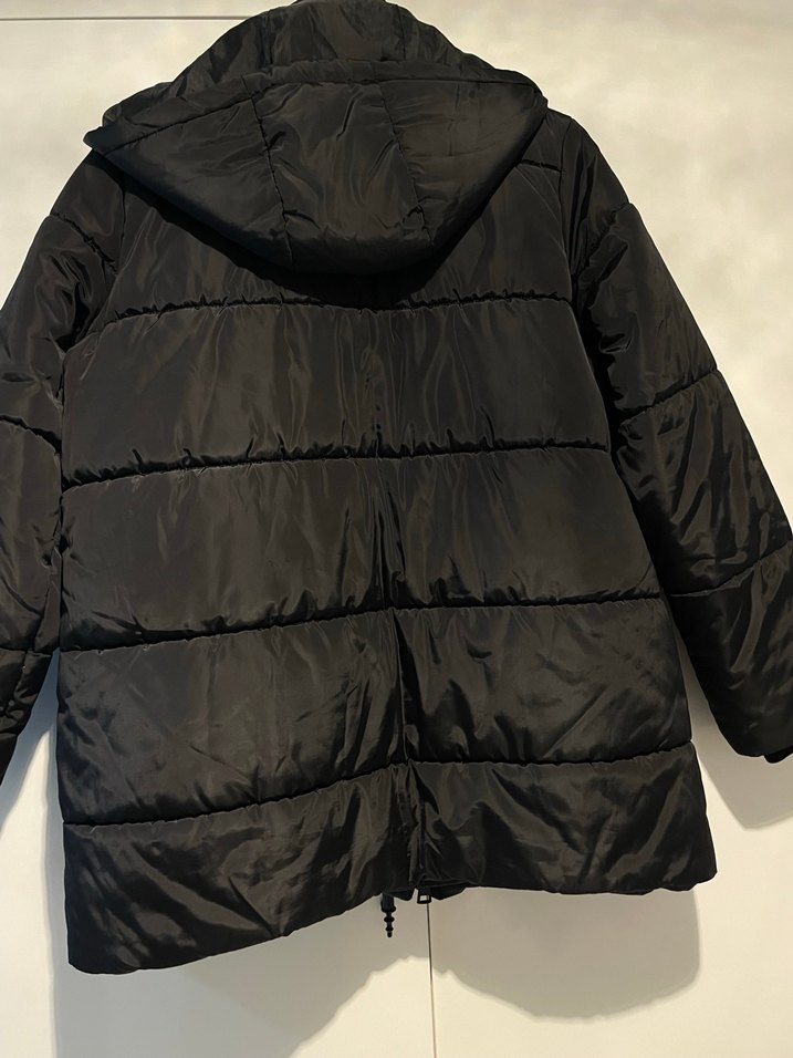 çift fermuarlı ve düğmeli kadın şişme mont - Görsel 4