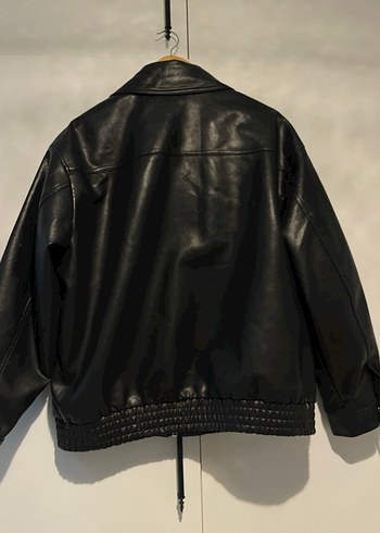 Siyah Kadın Deri Biker Ceket - Görsel 2